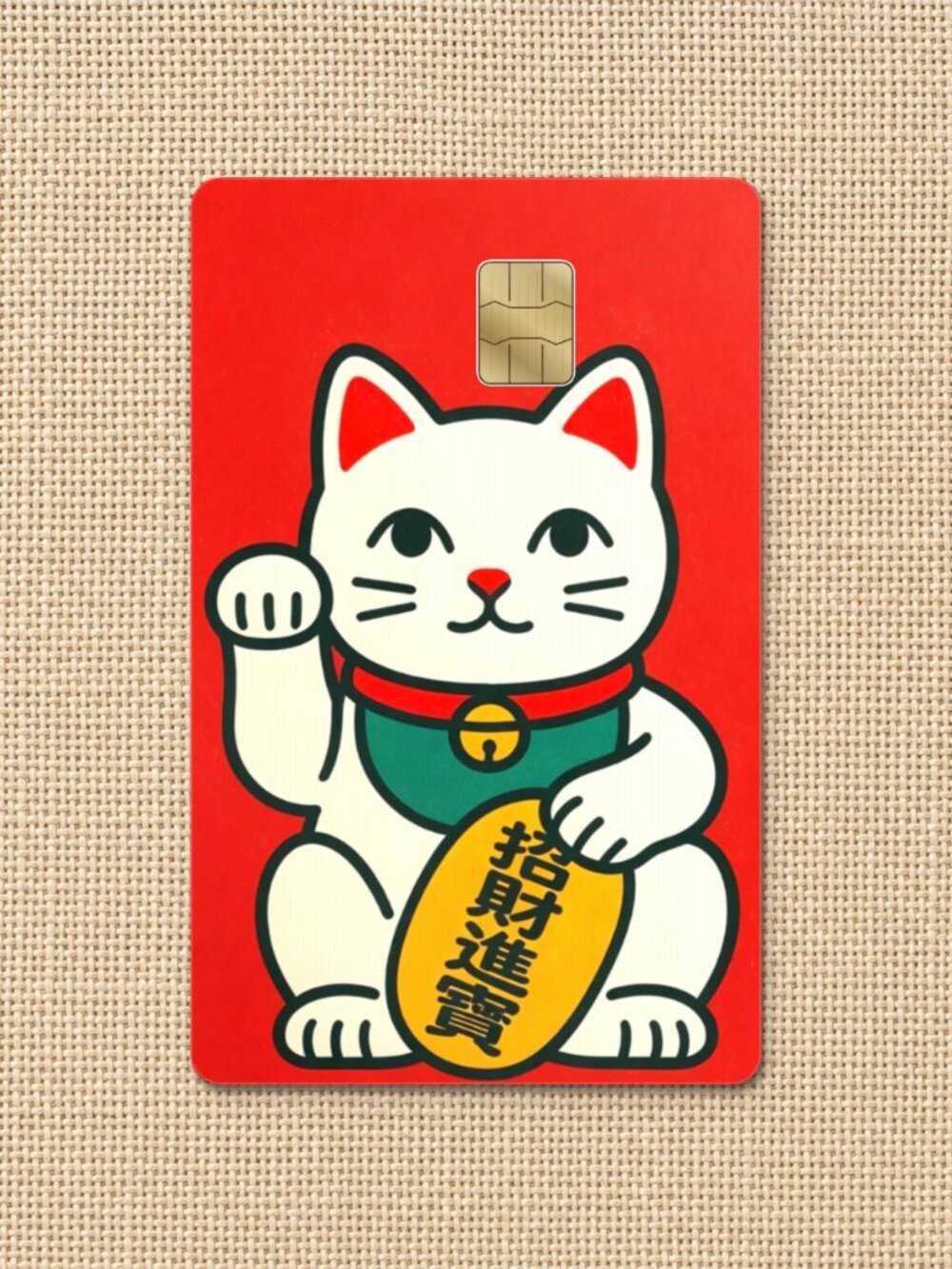 Lucky Fortune Cat Credit Card Skin Bank Card Cover Debit Card Vinyl Sticker